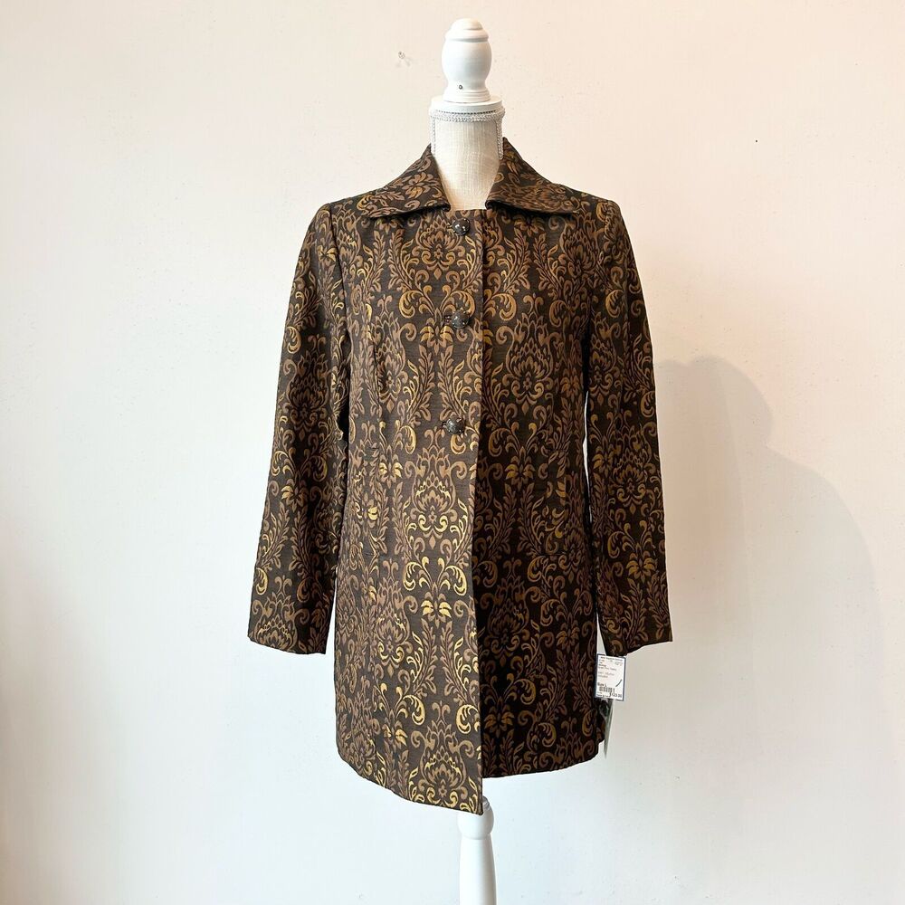 L Ideology Brown Paisley NWT Coat